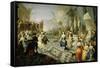 Ball on the Terrace of a Palace-Hieronymus Janssens-Framed Stretched Canvas