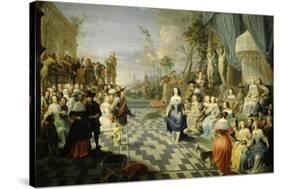 Ball on the Terrace of a Palace-Hieronymus Janssens-Stretched Canvas