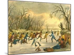 Ball Play on the Ice, 1853-Seth Eastman-Mounted Giclee Print