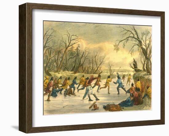 Ball Play on the Ice, 1853-Seth Eastman-Framed Giclee Print