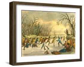 Ball Play on the Ice, 1853-Seth Eastman-Framed Giclee Print