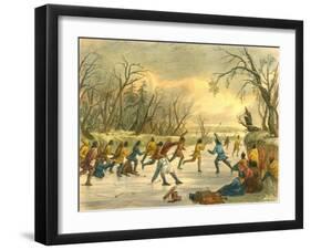 Ball Play on the Ice, 1853-Seth Eastman-Framed Giclee Print