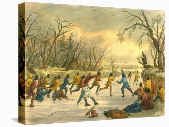 Ball Play on the Ice, 1853-Seth Eastman-Stretched Canvas