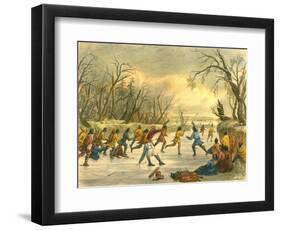 Ball Play on the Ice, 1853-Seth Eastman-Framed Premium Giclee Print