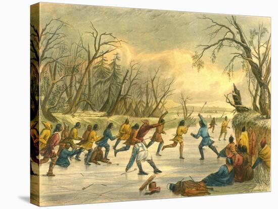 Ball Play on the Ice, 1853-Seth Eastman-Stretched Canvas