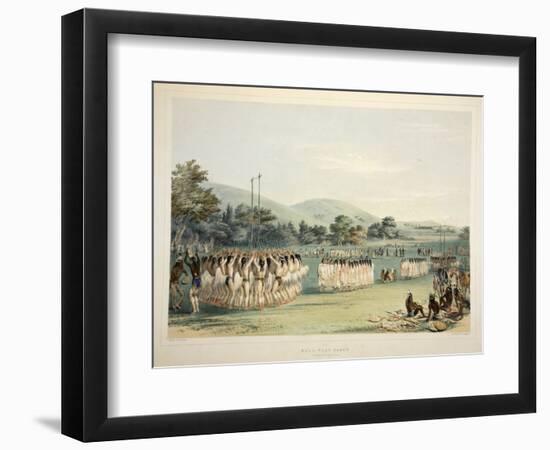 Ball-Player Dance, from Catlin's North American Indian Portfolio. Hunting Scenes and Amusements of-George Catlin-Framed Giclee Print