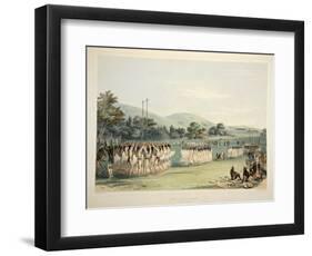 Ball-Player Dance, from Catlin's North American Indian Portfolio. Hunting Scenes and Amusements of-George Catlin-Framed Giclee Print