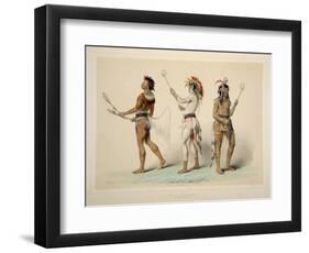 Ball Players, from Catlin's North American Indian Portfolio. Hunting Scenes and Amusements of the R-George Catlin-Framed Giclee Print