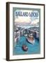 Ballard Locks and Boats, Seattle, Washington-Lantern Press-Framed Art Print