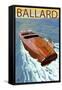 Ballard - Seattle, Washington - Chris Craft Boat-Lantern Press-Framed Stretched Canvas