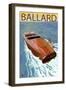 Ballard - Seattle, Washington - Chris Craft Boat-Lantern Press-Framed Art Print