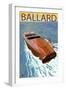 Ballard - Seattle, Washington - Chris Craft Boat-Lantern Press-Framed Art Print