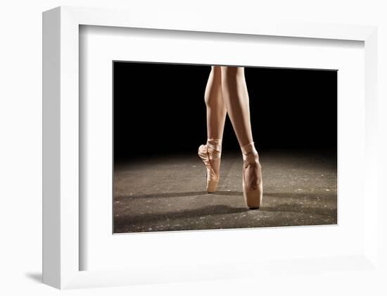 Ballerina Balancing En Pointe-null-Framed Art Print