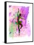 Ballerina Dancing Watercolor 1-Irina March-Framed Stretched Canvas