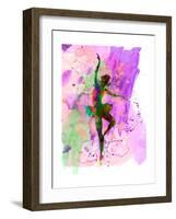 Ballerina Dancing Watercolor 1-Irina March-Framed Art Print