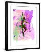 Ballerina Dancing Watercolor 1-Irina March-Framed Art Print