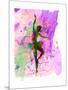 Ballerina Dancing Watercolor 1-Irina March-Mounted Art Print