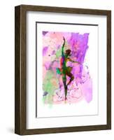 Ballerina Dancing Watercolor 1-Irina March-Framed Art Print