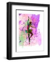 Ballerina Dancing Watercolor 1-Irina March-Framed Art Print