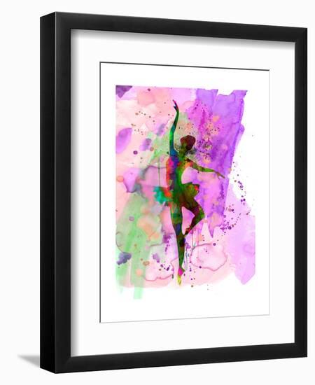 Ballerina Dancing Watercolor 1-Irina March-Framed Art Print