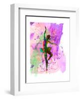 Ballerina Dancing Watercolor 1-Irina March-Framed Art Print