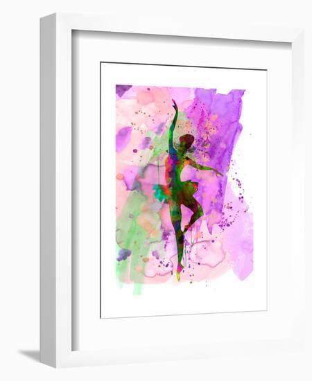 Ballerina Dancing Watercolor 1-Irina March-Framed Art Print