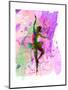 Ballerina Dancing Watercolor 1-Irina March-Mounted Art Print