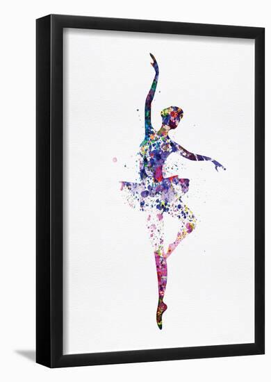 Ballerina Dancing Watercolor 2-Irina March-Framed Poster