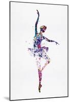 Ballerina Dancing Watercolor 2-Irina March-Mounted Poster
