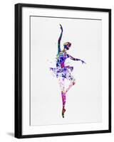 Ballerina Dancing Watercolor 2-Irina March-Framed Art Print