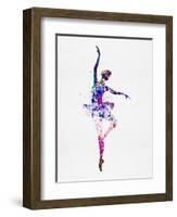 Ballerina Dancing Watercolor 2-Irina March-Framed Art Print