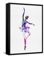 Ballerina Dancing Watercolor 2-Irina March-Framed Stretched Canvas