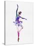 Ballerina Dancing Watercolor 2-Irina March-Stretched Canvas