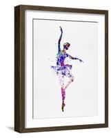 Ballerina Dancing Watercolor 2-Irina March-Framed Art Print