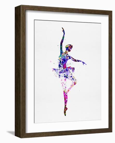 Ballerina Dancing Watercolor 2-Irina March-Framed Art Print