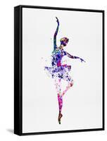 Ballerina Dancing Watercolor 2-Irina March-Framed Stretched Canvas