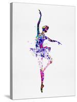 Ballerina Dancing Watercolor 2-Irina March-Stretched Canvas