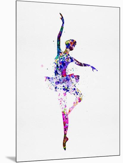 Ballerina Dancing Watercolor 2-Irina March-Mounted Art Print