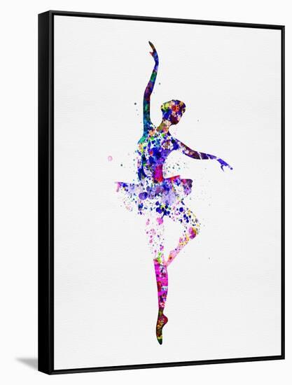 Ballerina Dancing Watercolor 2-Irina March-Framed Stretched Canvas