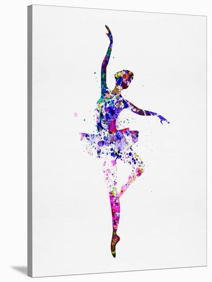 Ballerina Dancing Watercolor 2-Irina March-Stretched Canvas