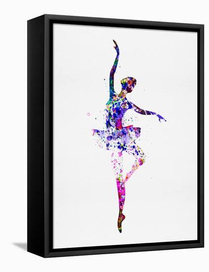 Ballerina Dancing Watercolor 2-Irina March-Framed Stretched Canvas