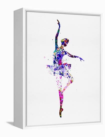 Ballerina Dancing Watercolor 2-Irina March-Framed Stretched Canvas