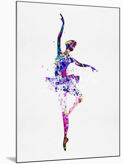 Ballerina Dancing Watercolor 2-Irina March-Mounted Art Print