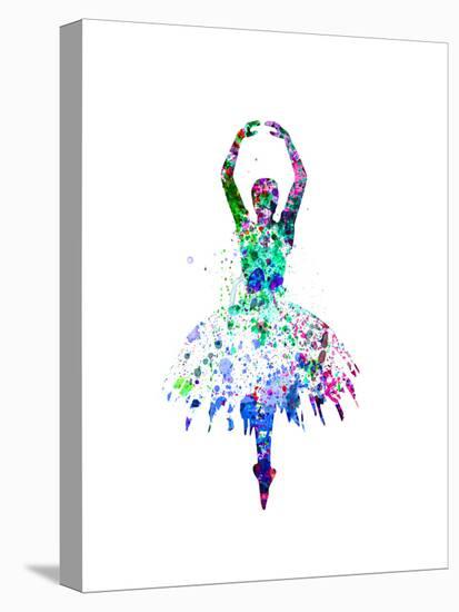 Ballerina Dancing Watercolor 4-Irina March-Stretched Canvas