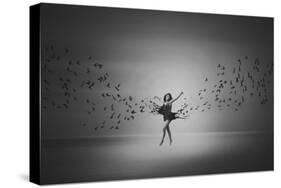 Ballerina Flight Of Birds-Mark Biwit-Stretched Canvas