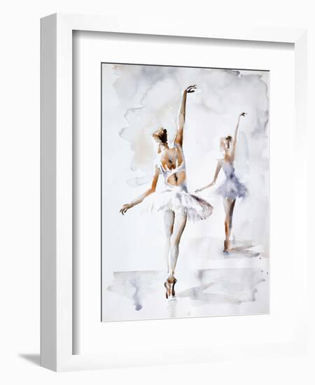 Ballerina In Blue-Aimee Del Valle-Framed Art Print