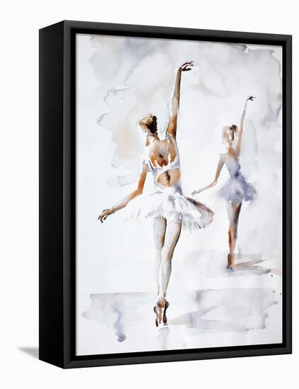 Ballerina In Blue-Aimee Del Valle-Framed Stretched Canvas
