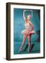 Ballerina in Pink, Retro-null-Framed Art Print