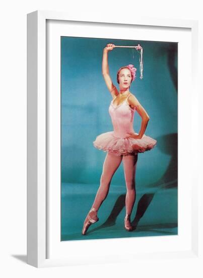 Ballerina in Pink, Retro-null-Framed Art Print