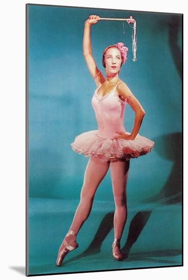 Ballerina in Pink, Retro-null-Mounted Art Print